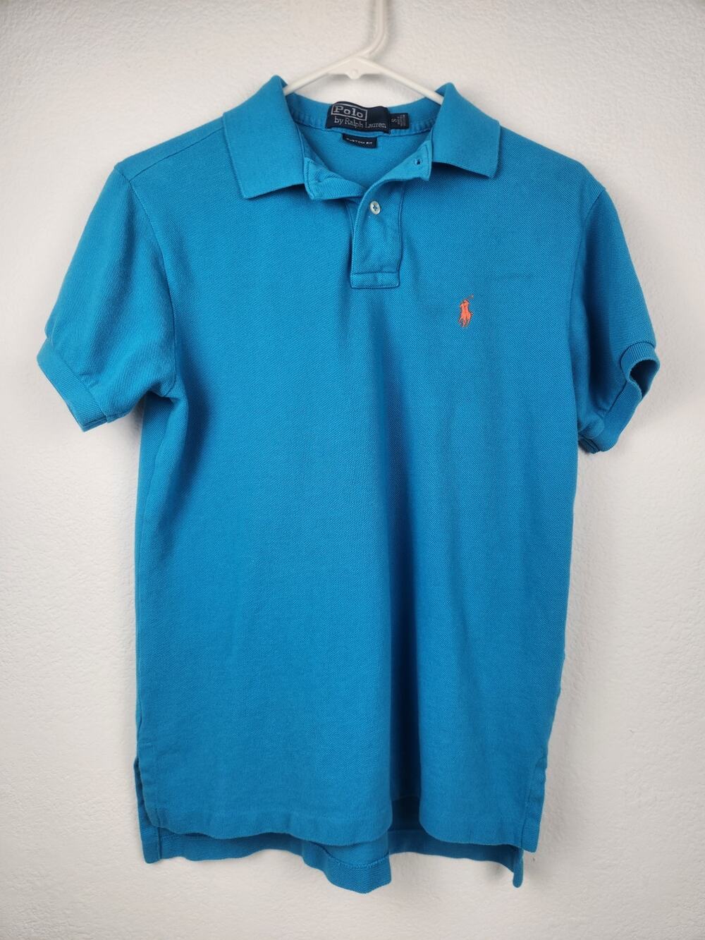 Vintage Polo Ralph Lauren Polo Shirt Turquoise Blue Men Small Logo Short Sleeve